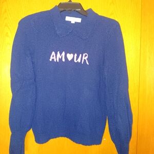 Women's size small,  Loft blue collar sweater